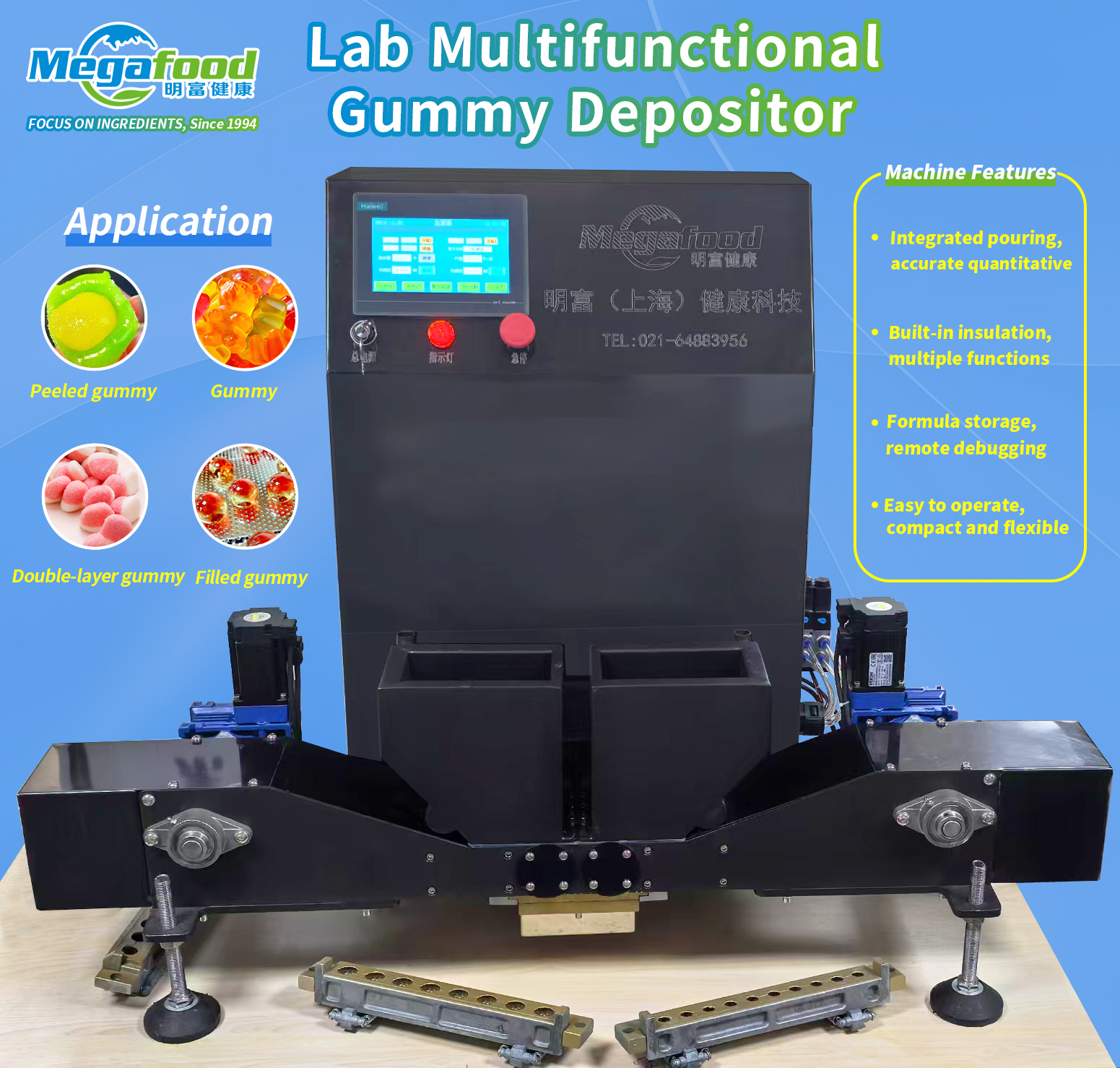 Depositante de gomitas para laboratorio